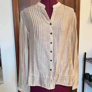 Coldwater Creek Light Tan Button-Down Shirt